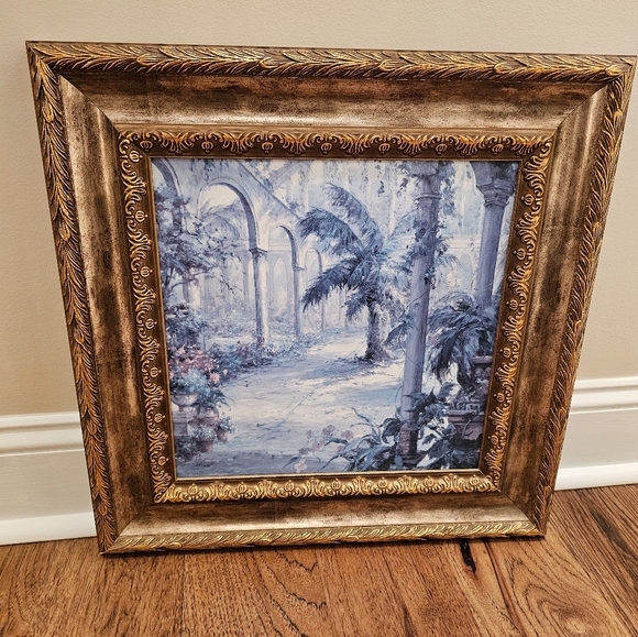 Palm Tree Garden Art Work with Gold Frame - Picture 2 of 10